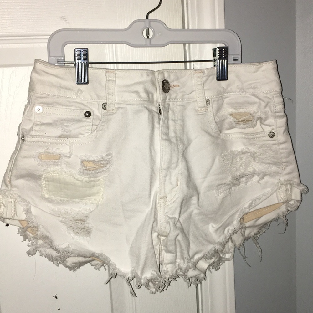 White denim shorts
